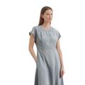 Midikleid MARC O'POLO "aus LENZING™ ECOVERO™", Damen, Gr. 40, Normalgrößen, nordic sea, Obermaterial: 83% Viskose, 17% Polyamid; Futter: 100% Nicht verfügbar, unifarben, casual, regular fit wadenlang, Kurzarm, Kleider