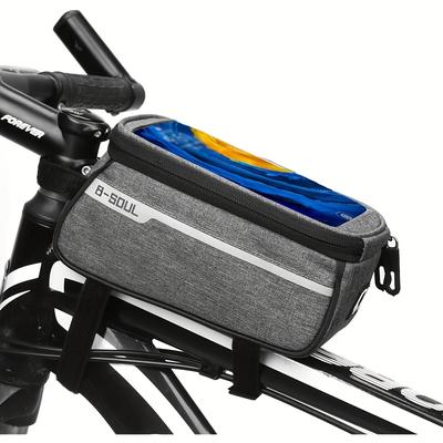 TEMU B-soul Front Beam Bag For Mountain And Road Bikes, Featuring A Touch Screen Phone Pouch.