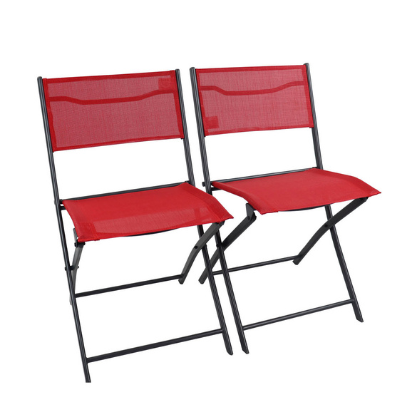 VCM 2er Gartenstuhl ""Sumila"" Rot