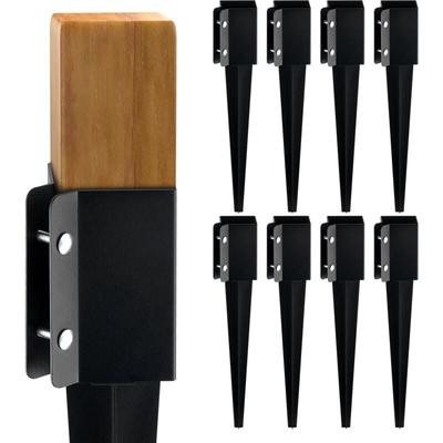 Mophorn Zaunpfostenanker-Erdspieß, 8er-Pack, 24 x 4 x 4 Zoll (Außendurchmesser), Metall, schwarz Image