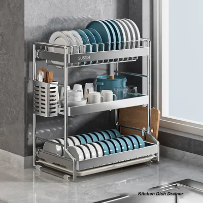 New Dish Drainer Kitchen Storage Organization Stainless Steels Drainer Kitchen Dishes Kitchenware