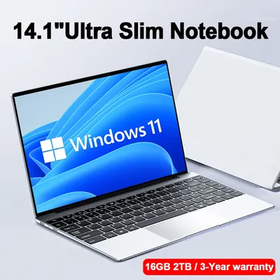 14.1" Ultra Slim Laptop 16GB RAM 2TB SSD Intel N3700 Notebook Gamer 1920*1080 Display Windows 11