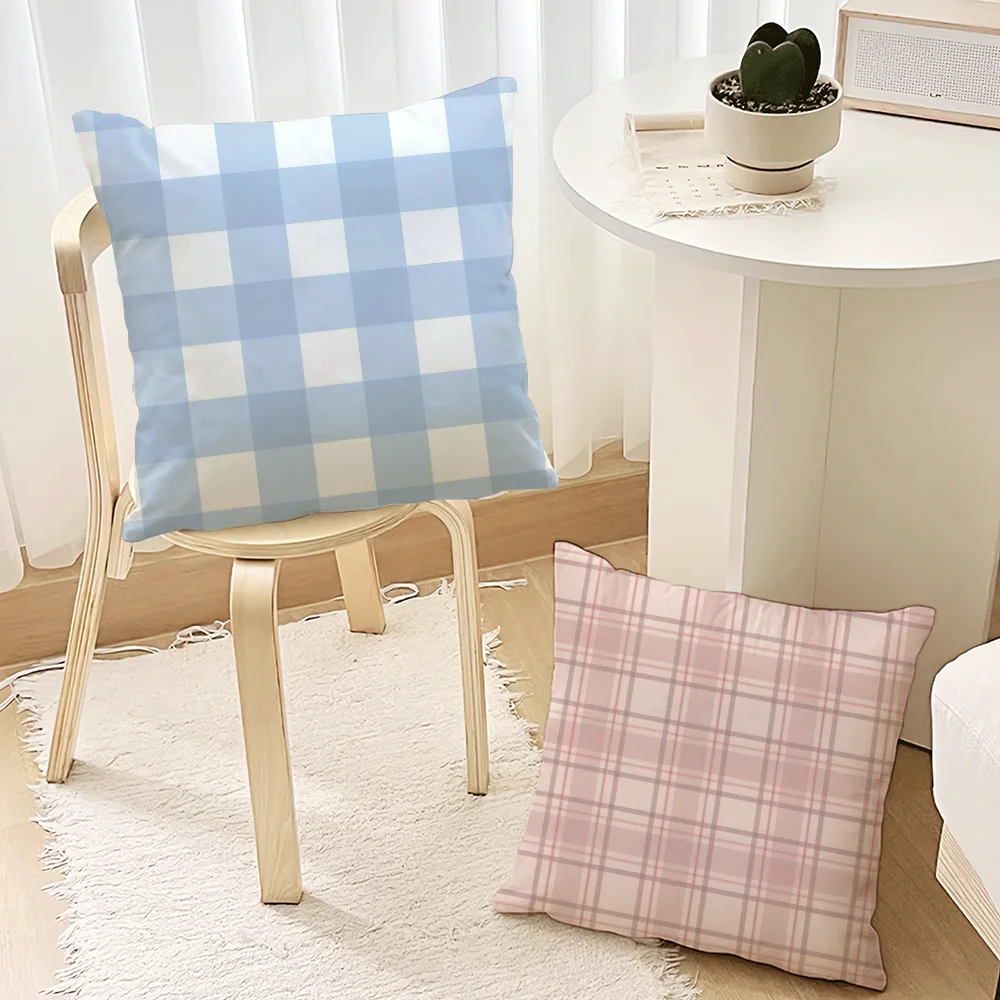Einfache Grid Mode kissenbezug Zimmer Hause Sofa wohnzimmer Büro Kaffee Shop Auto Druck Dekoration Nordic Einfachheit Abdeckung Image