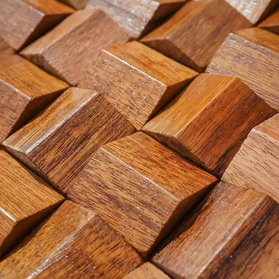 3D Holz Wandverkleidung Diffusor Mosaik Fliesen Akustikplatte für HIFI Stereo Musik Restaurant Image