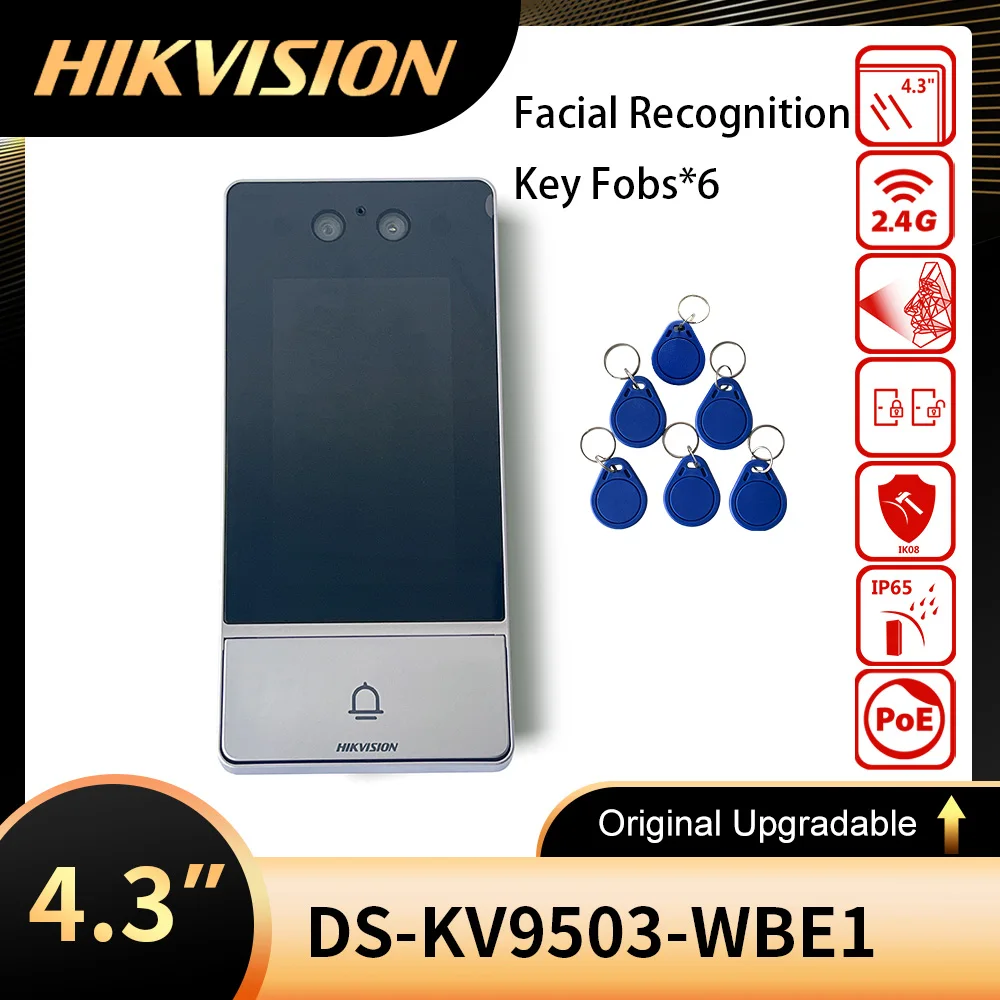 Hikvision DS-KV9503-WBE1 Video-Gegensprechanlage Türstation mit Gesichtserkennung 4,3 Zoll bunt Standard PoE DS-KABV9503-RS Regenschutz Image