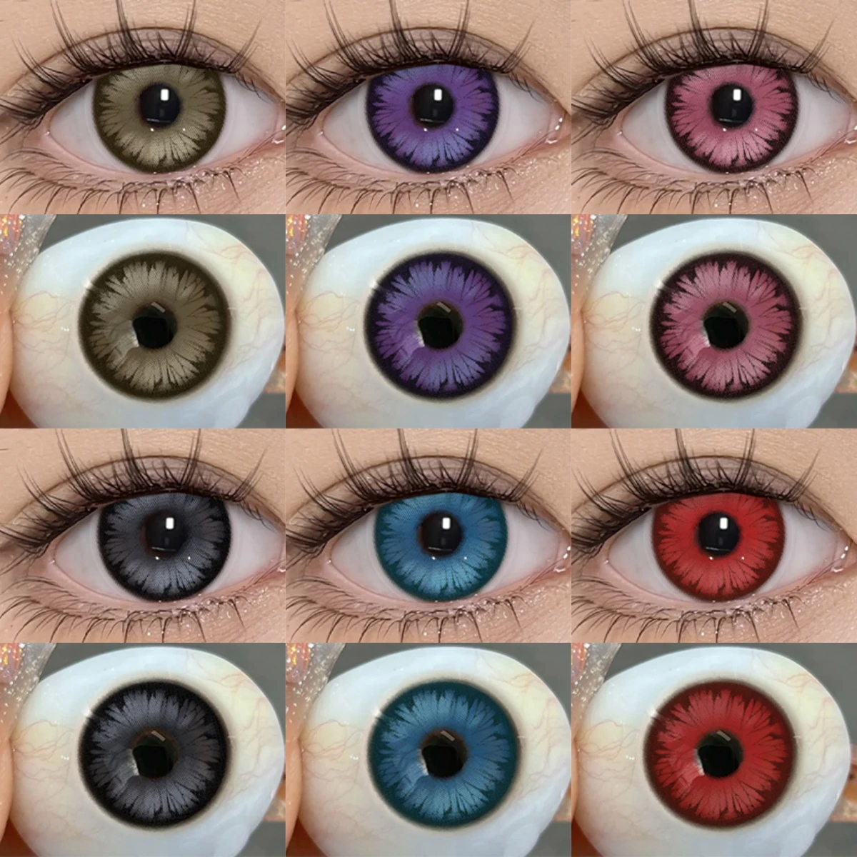 EYESHARE 1 paar Halloween Farbige Kontaktlinsen Cosplay Anime Rote Augenlinsen Blau Schönheit Linsen Rosa Make-Up Kontakt Farbe objektiv Image