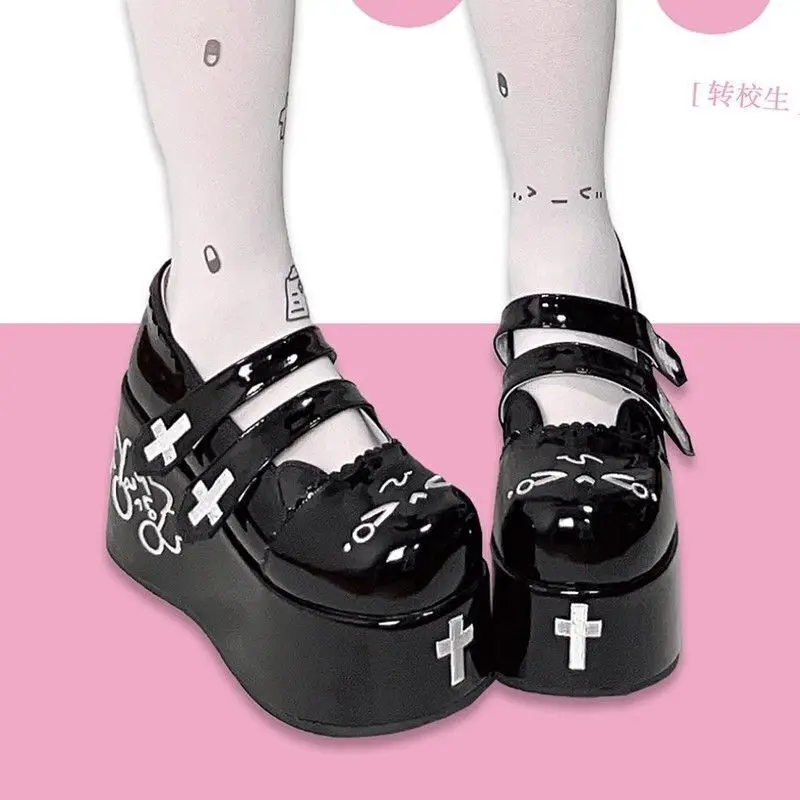 Transfer Student Schuhe weinen Katze Schuhe medizinische Abteilung Schuhe dicke Sohlen Schuhe Lolita Stil Schuhe Plattform Schuhe Hose Schuhe