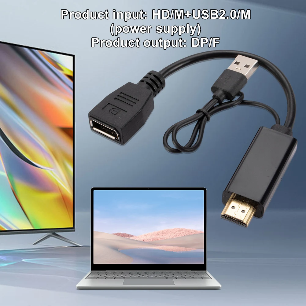 HDMI-kompatibel Stecker auf DP Buchse Adapterkabel 4K 60Hz 2K 120Hz HDMI-kompatibel zu DP Kabel HDMI-kompatibel zu Display Port Kabel Image