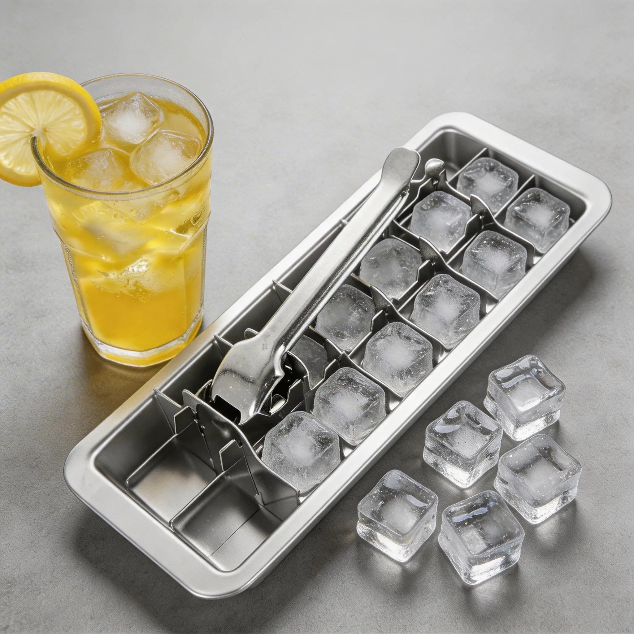 18-Slot-Eiswürfelschalen aus Metall, Eiswürfelform aus Edelstahl, Lebensmittelqualität, Gefrierschrankform, abnehmbare, verstollte Form für Saft, Schokolade, Pops Image