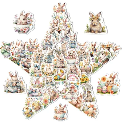 50PCS Kreative Ostern Ei Bild Graffiti Aufkleber Laptop Wasser Tasse Telefon Fall Desktop Wasserdichte Dekoration Spielzeug Aufkleber Image