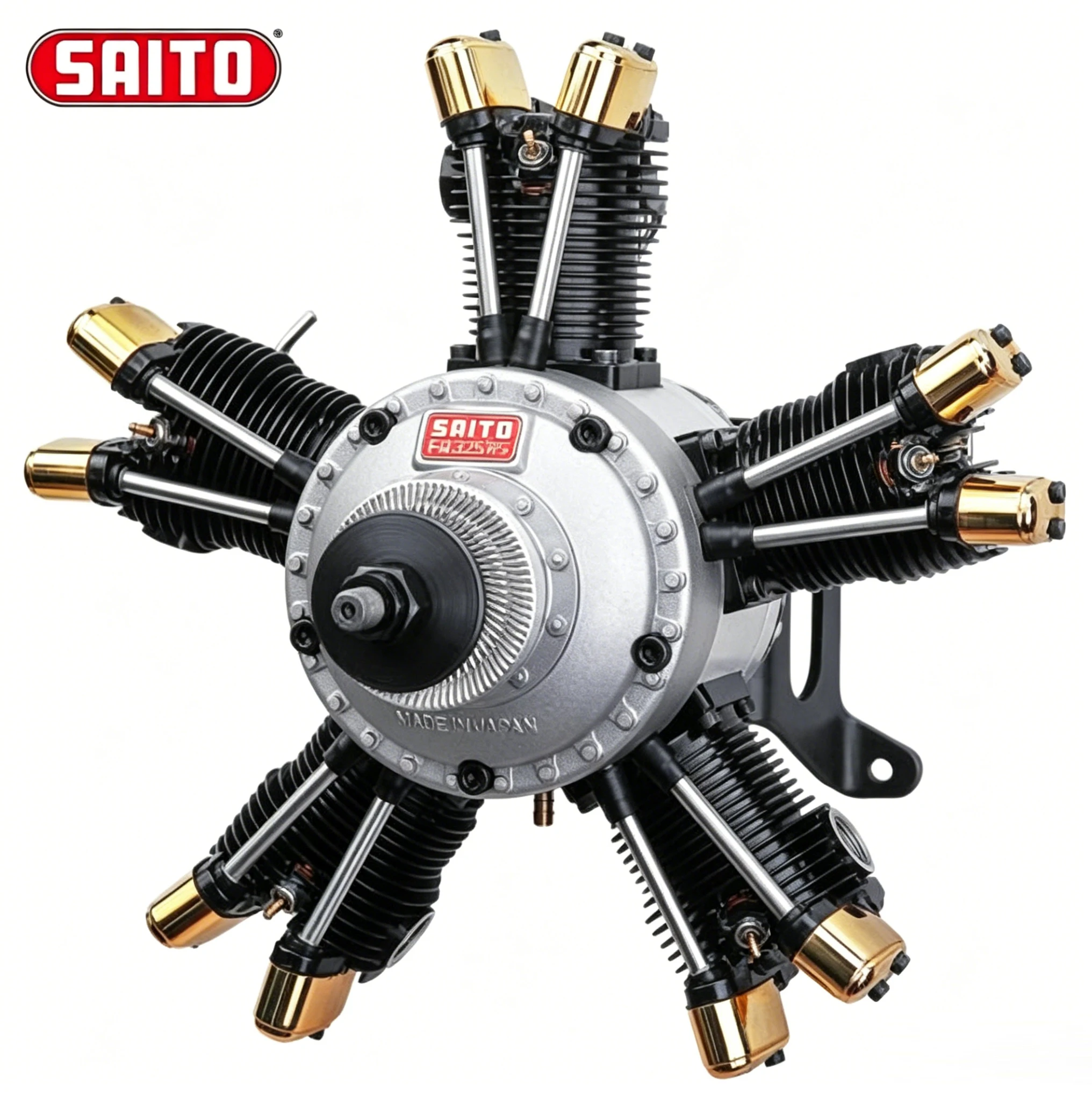 SAITO FA-325R5D 5-Zylinder Radial-Methanol-Motor 3,1cc 4-Takt Starrflügel-Antriebseinheit Pro RC Flugzeug Hobby Zubehör