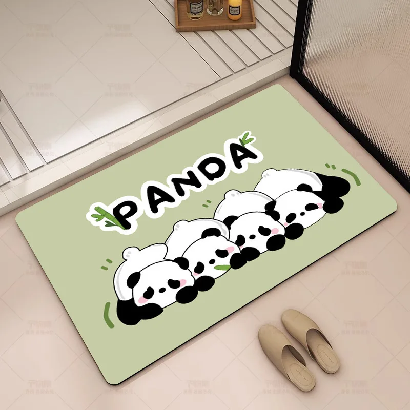 Vikama Panda Cartoon Kieselalgen Schlamm saugfähige Matte Badezimmer Boden matte Toiletten tür matte rutsch feste Fuß matte Eingangstür matte