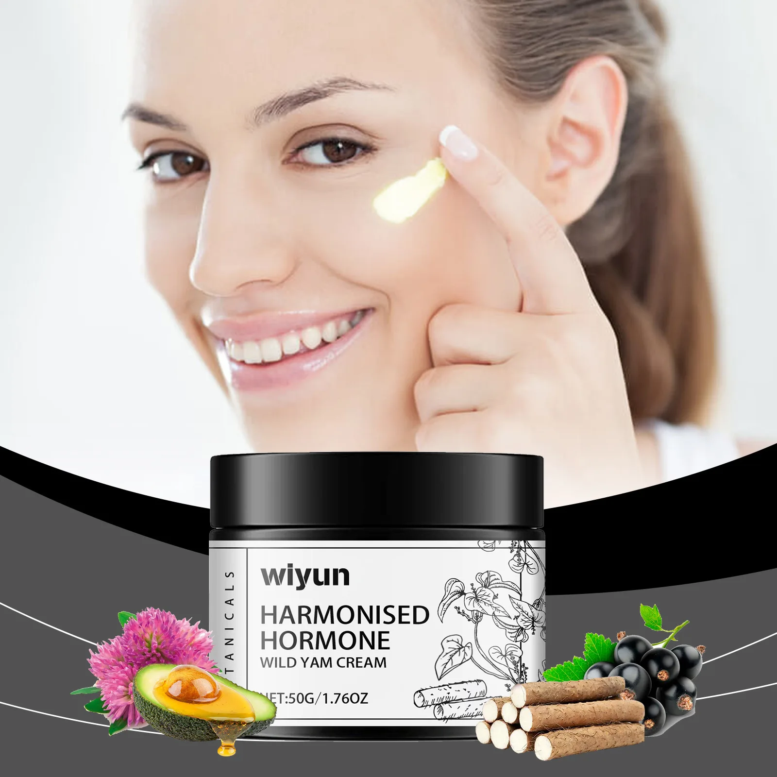 Wild Yam Cream Balance Hormonale Menopauze Regulierung Straffung Glatte feuchtigkeitsspendende Aufhellungspaste Gesundes Hautpflegeprodukt Image