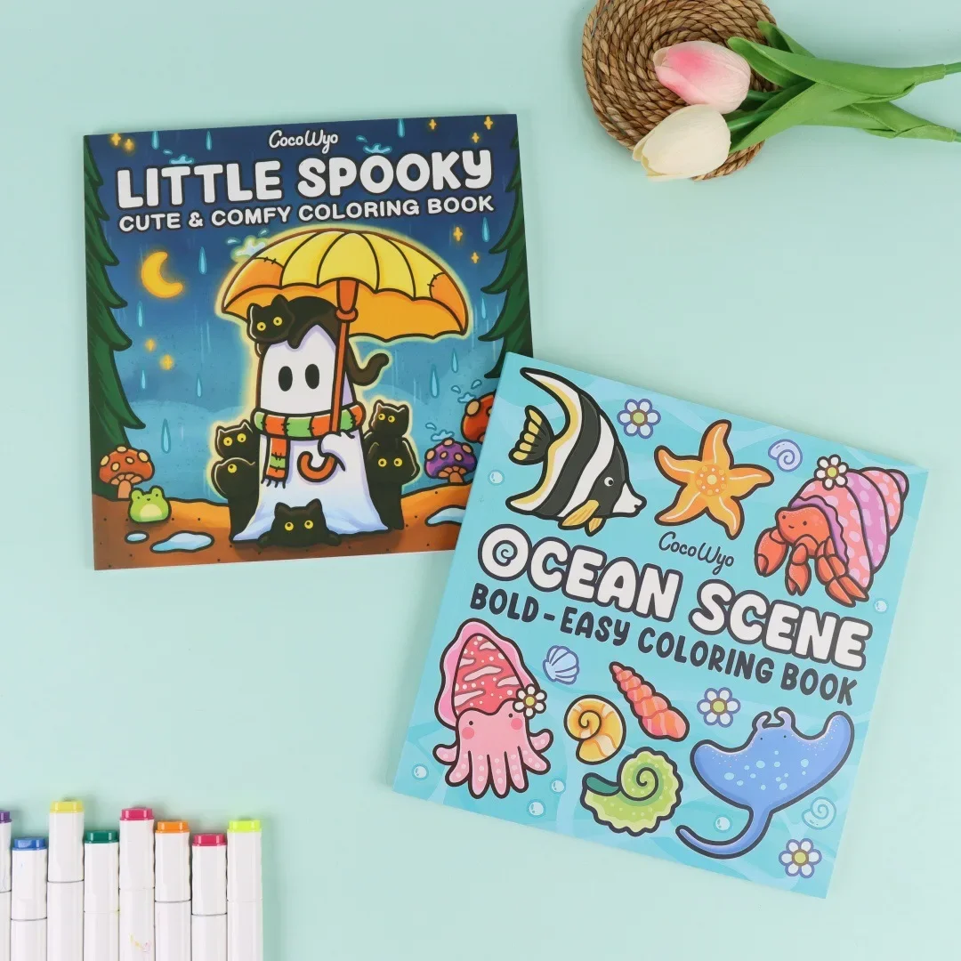 Gemütliche Momente der Entspannung, pädagogisches Graffiti-Buch mit niedlichen gruseligen Kreaturen, Malbüchern der Monster-Serie Image