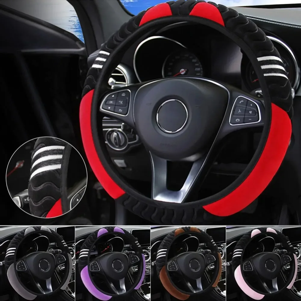 Auto Lenkrad abdeckung Plüsch kleines Monster elastisch warm rutsch feste Rad abdeckung Auto Styling Autozubehör für Frauen Image