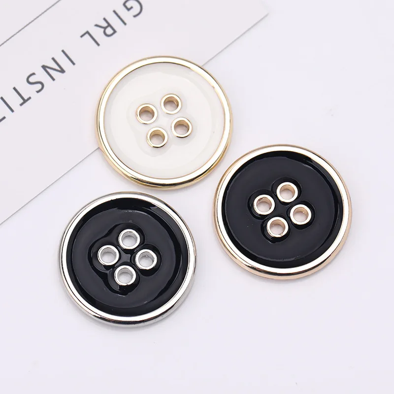 10pcs 4-holes Elegant Metal Buttons For Clothing Shirts Blouse DIY Sewing Accessories 10/15/20mm High Quality Buttons Wholesale