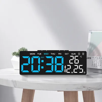 Digital Alarm Clock Temperature Date and Week Display Desktop Table Clock Electronic LED Alarm