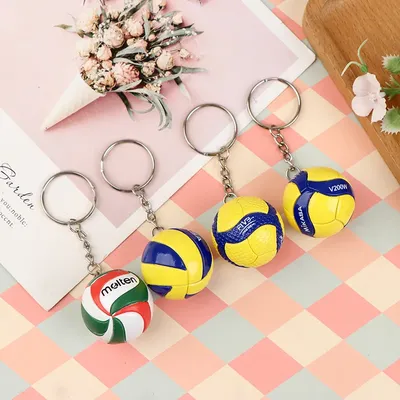 PVC Volleyball Keychain Ornaments Business Volleyball Gifts Beach Ball Sport Key Chain