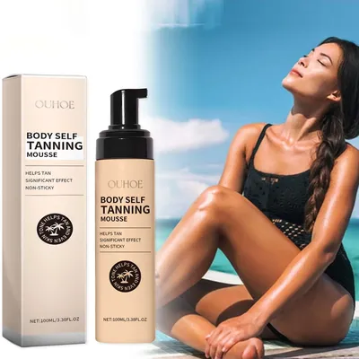 Body Self Tanning Mousse Fake Tan Bronze Skin Quick Natural Tanning Mousse Body Bronzer Sunless Self