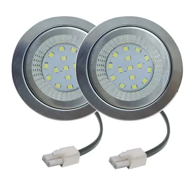 2-Pack DC 12V Kitchen Range Hood Light Smoke Exhauster Light 1.5W 68mm Stove Cabinet Smoke Vent