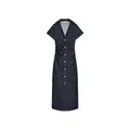 PB & ZA femmes 2025 printemps nouvelle mode Denim robe mi-longue Vintage à manches courtes simple boutonnage décontracté Chic robes féminines Mujer