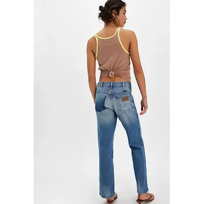 Wrangler Wrancher Mid-Rise Bootcut Jeans at Free People in Dirty Denim, Size: 26