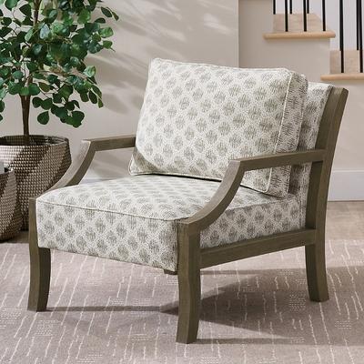 Kendall Accent Chair - Luxe Crossweave Denim - Grandin Road
