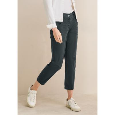 3/4-Hose CECIL "Style Scarlett", Damen, Gr. 29, Länge 26, slate khaki, Web, Obermaterial: 97% Baumwolle, 3% Elasthan, unifarben, casual, tailliert 3/4-Länge, Hosen, 3/4 Länge im 4-Pocket-Stil Image