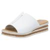 Keilpantolette RIEKER, Damen, Gr. 42, weiß, Lederimitat, unifarben, klassisch, Schuhe, Sommerschuh, Hausschuh, Keilabsatz, zum Schlupfen