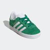Sneaker ADIDAS ORIGINALS "GAZELLE COMFORT CLOSURE ELASTIC LACES KIDS", Kinder, Gr. 25, grün (grün, cloud weiß, gold metallic), Leder, Synthetik, sportlich, Schuhe, für Kinder