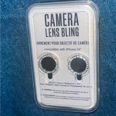 Urban Outfitters Cell Phones & Accessories | Urban Outfitters Iphone 14 Camera Lens Bling Cover Nwt | Color: Black/Silver | Size: Os