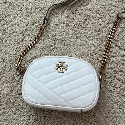 Tory Burch Bags | Tory Burch Kira Small Chevron Camera Bag | Color: Cream/White | Size: Small