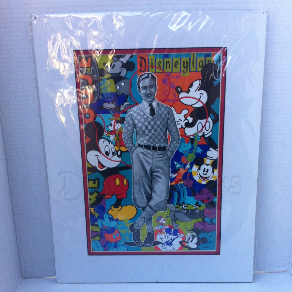 Disney Art | Walt Disney Mickey Mouse Print Wonderground Art Ears Ago John Coulter 2013 D23 | Color: Gray | Size: Os