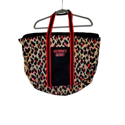 Victoria's Secret Bags | Victoria Secret, Weekend Bag, Hand Strap + Shoulder Strap, Leopard Print + Pink | Color: Black/Pink | Size: Os