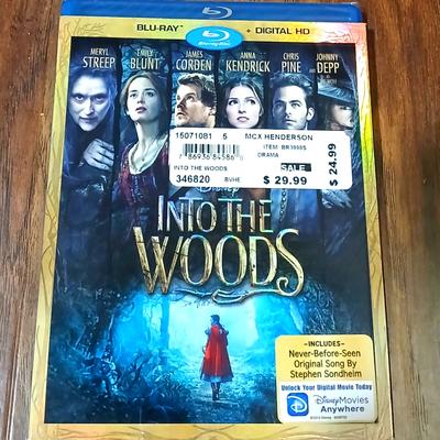 Disney Media | Walt Disney's Into The Woods On Blu-Ray + Digital Hd | Color: Red | Size: Os