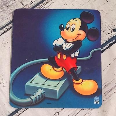 Disney Office | Vintage 90s Disney Interactive Mickey Mouse Computer Mouse Mousepad Pad Office | Color: Black/Blue | Size: Os