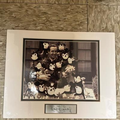 Disney Art | Walt Disney And Mickey Mouse Matted Photo Print | Color: Black/White | Size: Os