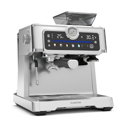 Klarstein GrandPresso Touch Espressomaschine | 20 bar | integriertes Mahlwerk | Druckanzeige | Milchschaum Edelstahl