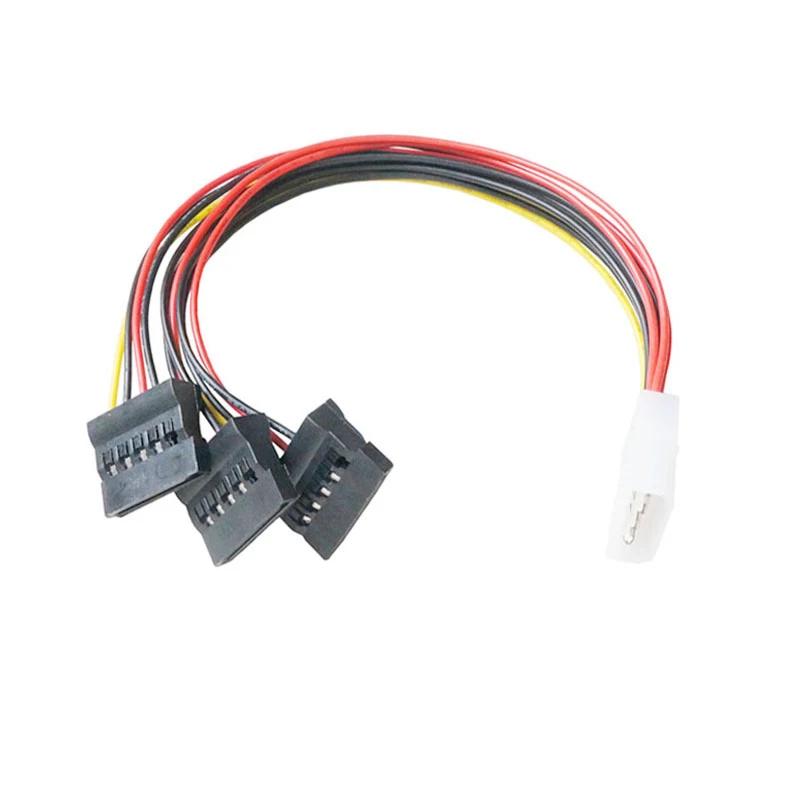 IDE Molex 4Pin Stecker auf SATA Buchse Splitter Kabel 1 auf 3 Verlängern Konvertieren Draht PC Computer Festplatte Netzkabel Adapter Image