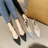 Weibliche Flache Ferse Schuhe Spitz Einfarbig 31 32 33 44 45 46 Frauen Wohnungen 2021 Neue Stil Elegante slipons Dame Schuhe Sommer
