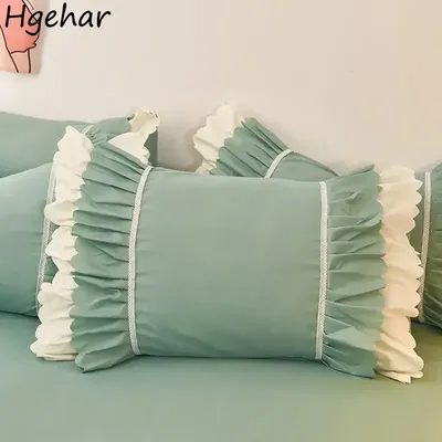 Kissenbezug Patchwork Rüschen Ins Hautfreundlich Hotel Reise Home Protector Prinzessin Bequeme Image