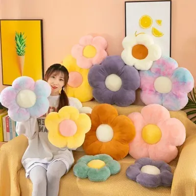 Luxuskissen, Blumenkissen, buntes Sonnenblumenkissen, dekorative Kissen für Sofa, Haushaltskissen Image