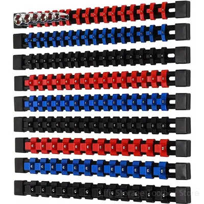 6PCS ABS Socket Storage Rail Set Premium Quality Socket Organizer Holder 1/4inch 3/8inch 1/2inch Mechanical Dice Organizer