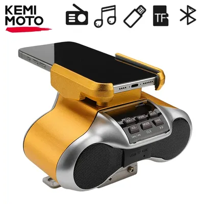 Motorrad Bluetooth Lautsprecher Handy Halter 2 in 1 Musik Audio Tragbare MP3 Subwoofer Wasserdicht Staubdicht Zubehör Image