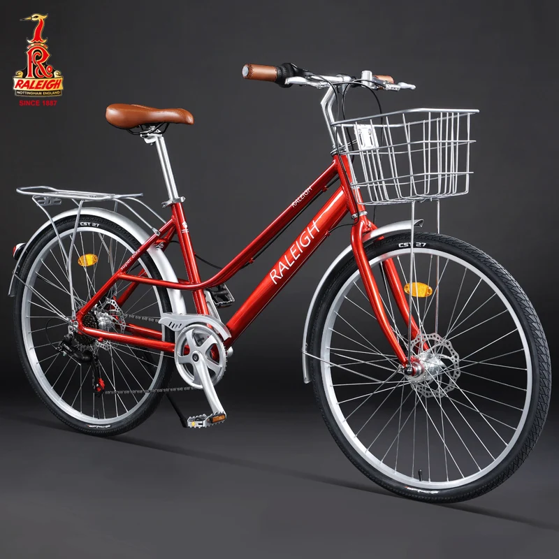 26 Zoll Retro City Fahrrad Vintage Rennrad Aluminiumlegierung 7 Gang Rennrad Scheibenbremse City Bike Pendlerfahrrad