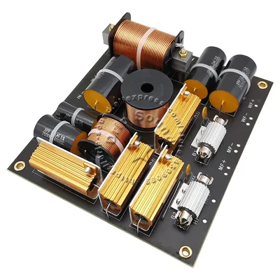 1 stücke 1200 W 3 Weg Hi-Fi Lautsprecher Frequenz Teiler Filter Audio Crossover Board Mit Hochtöner Sicherung Schutz für 15-18 Zoll Image