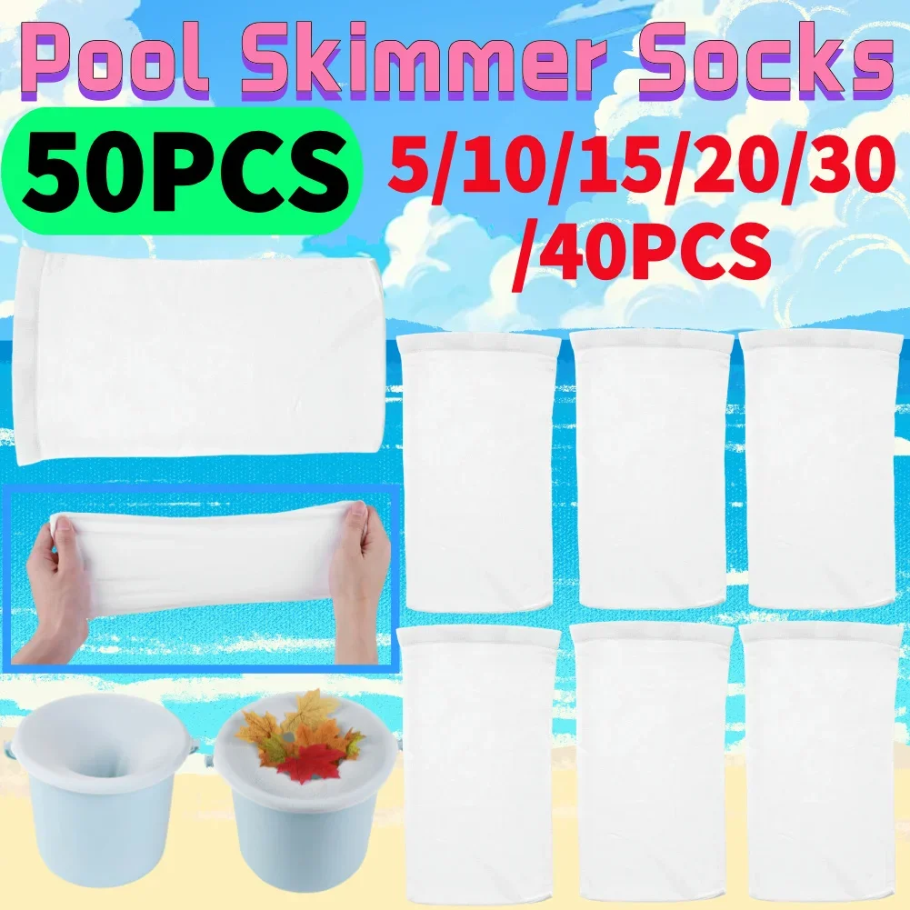5-50 Stück Pool Skimmer Socken Nylon Mesh Design für Filter Körbe Skimmer Schwimmbad Haushalt perfekte Sparer Zubehör Image