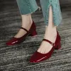 Damen neue Sommer dicke Sohlen Schuhe Frauen Mary Jane Riemen Sandalen mittleren Absatz minimalist ischen Einzels chuh lässig leichte Damenschuhe