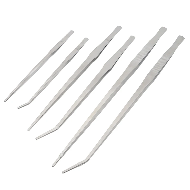 Aquarium Edelstahl Pinzette Gerade Gebogene Wasser Gras Wasserpflanzen Clip Zange Lange Pinzette Aquarium Reiniger Werkzeuge Image