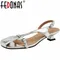 FEDONAS Fashion Design Women Sandals 2024 Summer Back Strap Square Toe Elegant Office Lady Party